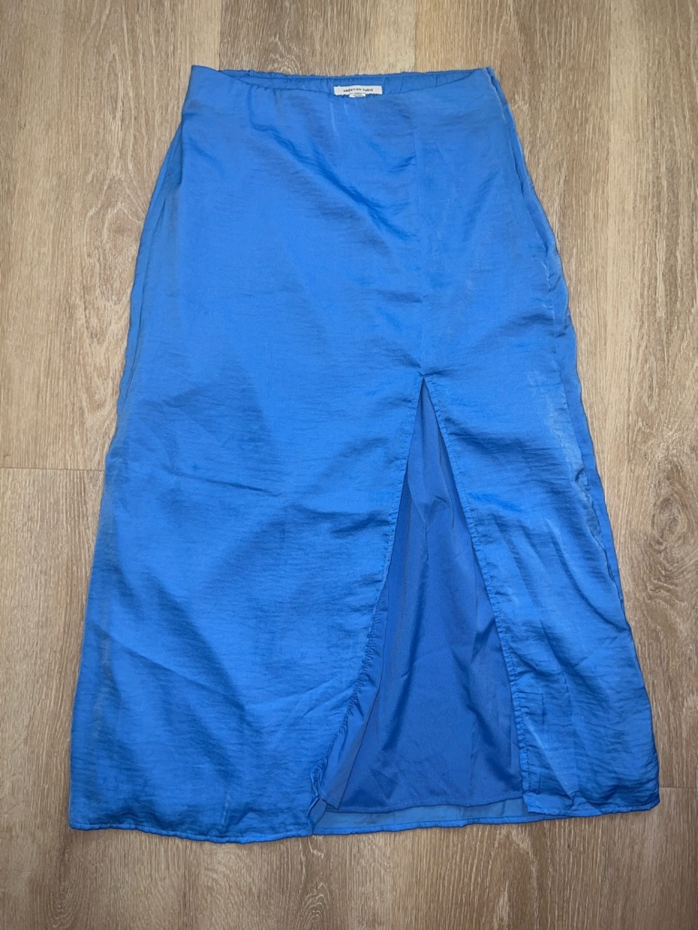 American Eagle Blue Midi Skirt with Front Slit